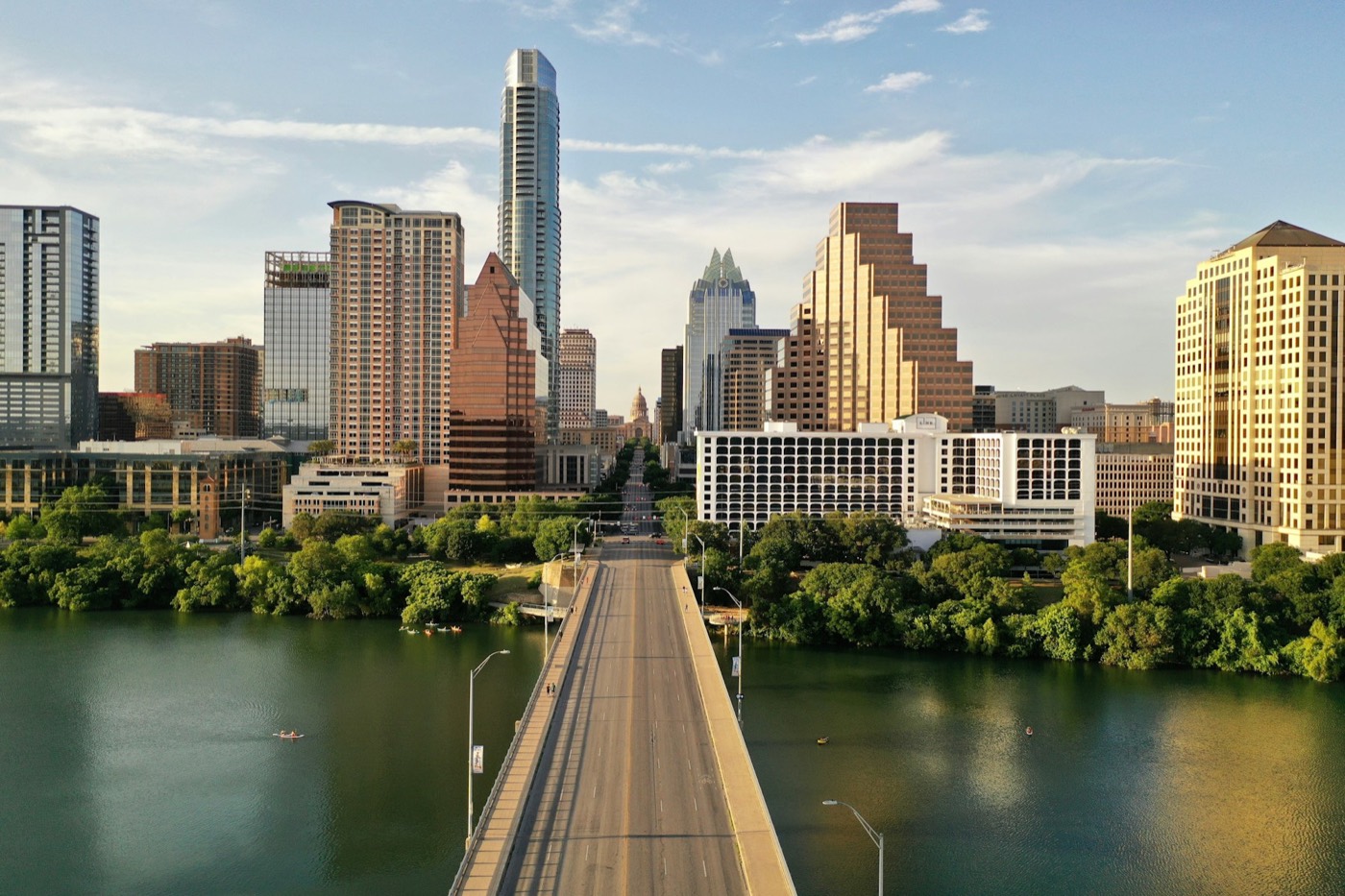 Downtown Austin skyline from the Congress Avenue bridge